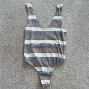 Striped Free People Bodysuit
